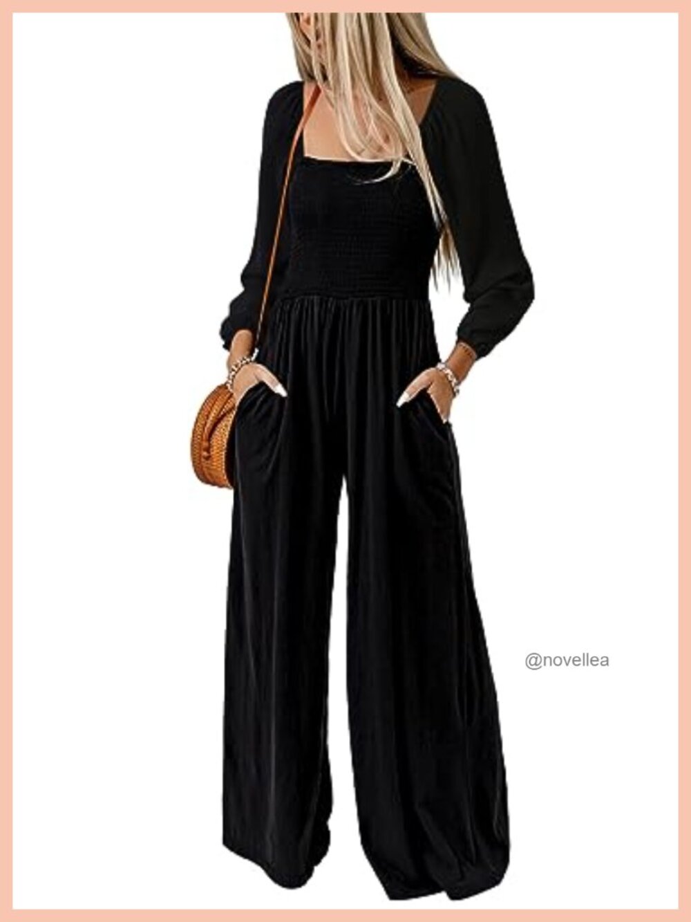 Dokotoo Women's Jumpsuit One Piece Long Sleeve Wide Leg Long Pant Rompers